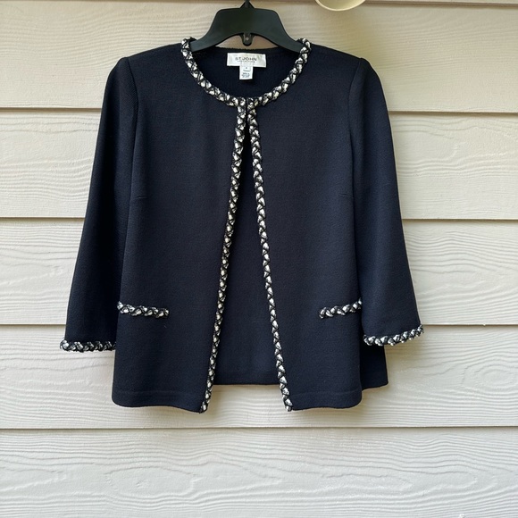 St. John black suit with blazer size 4 and skirt size 6 - Picture 3 of 14